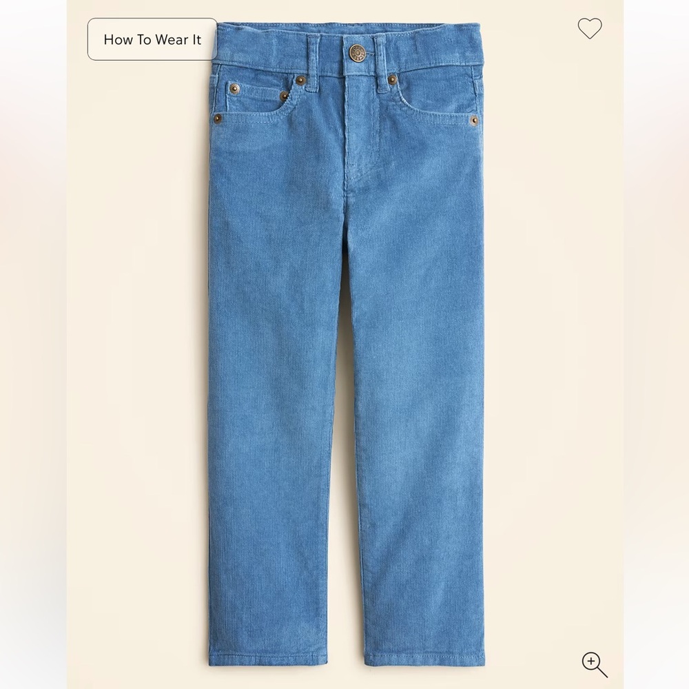 J Crew Crewcuts Boys Cords in periwinkle blue size 10